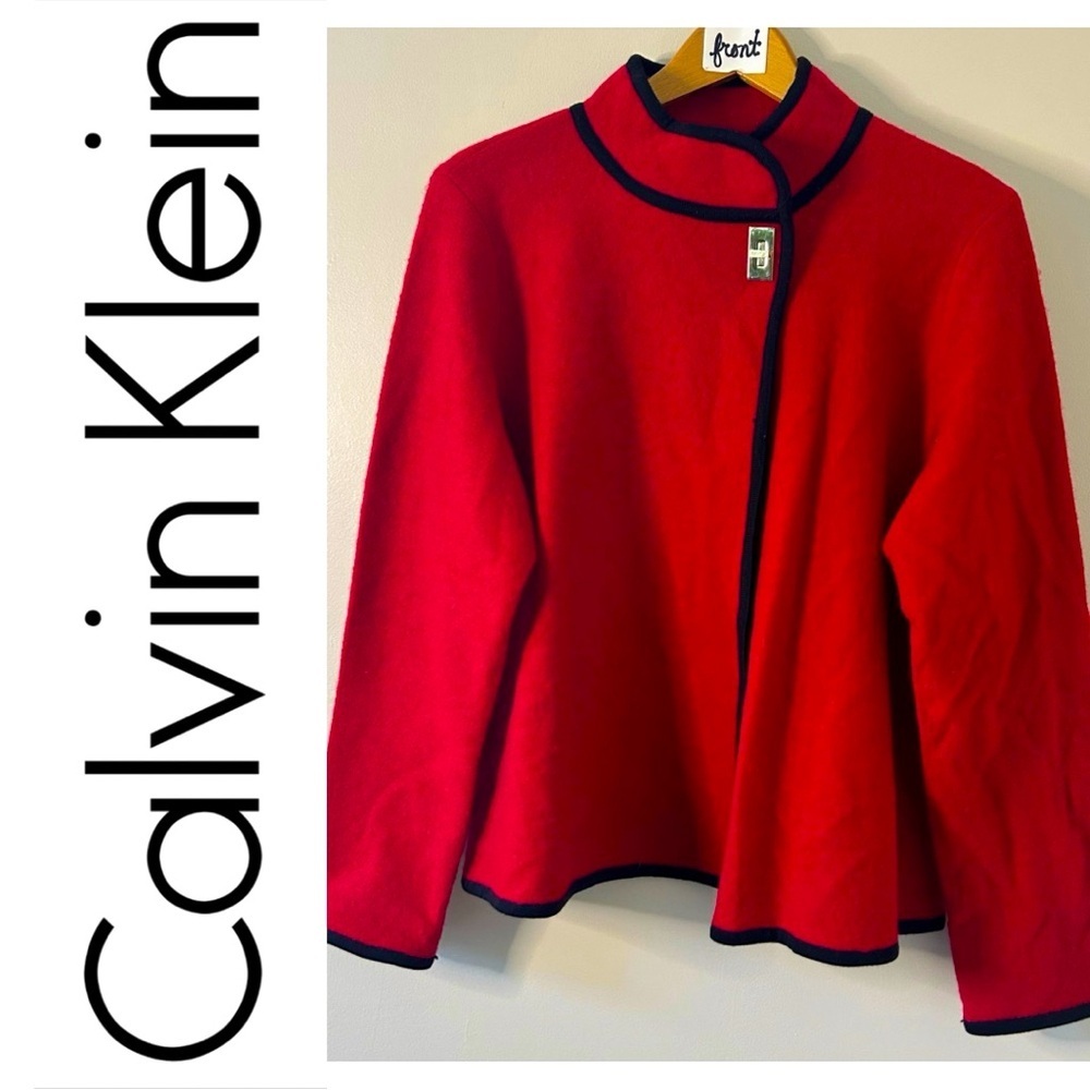 Calvin Klein red wool sweater, medium, NWT